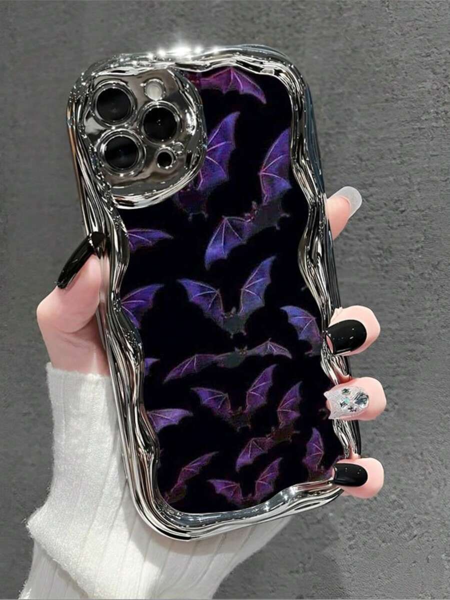 Halloween Theme Skull Pattern Electroplating Cream Soft Protective Case Cute Fashion Mobile Phone Case Compatible With IPhone 16/15/14/13/12/11/Xs Max/Xs/X/Xr Pro Plus ProMax Models, A Perfect Gift For Holidays And Birthdays - Multicolor - View 1