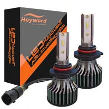 Heyword Heyword 2pcs LED Car Headlight 9005 9006 H13 H11 H7 H4 H1 Car Headlights High Low Beam, 75000LM 800% Brighter Five Color Options6500K/3000K/4300K/8000K/25000K Fast Silent Fan Bright Cob 1860 Chip Plug-N-Play