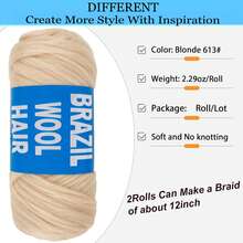 1/2/5/8 Rolls Acrylic Yarn For Brazilian Wool Braids, Suitable For African Crochet Braids, Giant Braids, Senegalese Twists, Braided Wigs, Spiral Braids, Twists, Wrap Braids, 70g/Roll - Multicolor - View 18