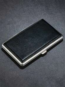 1 Peça Estojo de Cigarro Metálico e de Couro Fino e Longo com Capacidade para 20 Cigarros, Espessura de 5,5 mm, Design de Flip-Top Moderno