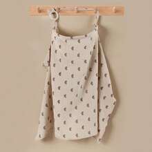 1pc Breathable Muslin Gauze Multi-functional Bear Printed Nursing Cover, Baby Blanket, Stroller Sun Shade