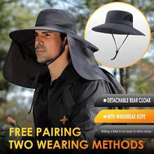Fishing Hat For Men&Women,Outdoor UV Waterproof Wide Brim Bucket Hat,UPF50+ Sun Hat With Neck Flap