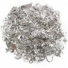 20/30/50/100/200/300pcs Wholesale Bulk Lots Jewelry Making Silver Charms Random Mixed Smooth  Silver Metal Charms Pendants DIY For Necklace Bracelet Jewelry Making And Crafting - Antique Silver - View 9