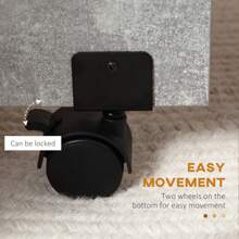 HOMCOM Folding Dining Table, Drop Leaf Table With 2-Tier Shelves, Rolling Casters, For Small Spaces, Kitchen, Cement Grey - Grey - View 7