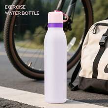 Owalaa Pinkish Purple Water Bottle 24oz,710ml,With Straw,Suitable For Carrying Out,Heat Preservation Time More Than 24 Hours,Cold And Hot Water Can Be Insulated,Can Make Coffee,Frozen Drinks,Suitable For Camping,Work,Indoor And Outdoor Use - 淡紫色 - 查看 6