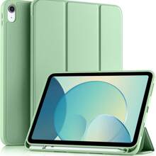 IPad Tablet Case Compatible With IPad (A16) 11th Generation Case 11 Inch 2025, For IPad 10th Generation Case 10.9 Inch 2022 With Pencil Holder, Slim Trifold Stand Protective Cover With Soft TPU Back, Sky Blue