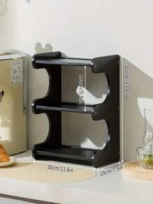 Kệ để bàn 2/3/4 tầng có ngăn chia bằng gỗ tre dày rất lý tưởng để cất giữ và sắp xếp gia vị, đồ ăn nhẹ, cốc cà phê, sách và các vật dụng khác trong nhà bếp, phòng làm việc, phòng khách, kệ lưu trữ. - màu đen - Xem 15