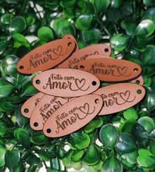 Made With Love Label - Synthetic Leather Labels - With The Phrase: Made With Love - Lạc đà - Xem 2