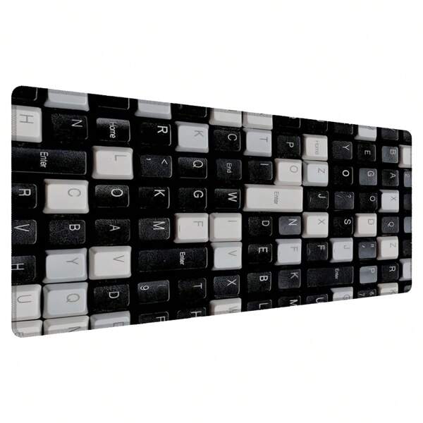 1 Piece Creative Black And White Keyboard Pattern Mouse Pad Regular Cube Design Durable Non-Slip Rubber Mouse Pad & Desk Mat For Gaming, Office, Laptop, PC, Computer Desk Accessories Gifts