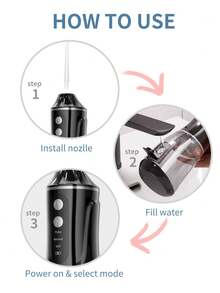 可充电水牙线口腔冲洗器，带 3 种模式，无线水牙清洁器，可选 4 个喷嘴，380 毫升大水箱，IPX7 防水，可充电便携式强力电池供电牙线，适用于家庭口腔护理，多种颜色，节日礼物选择 - 彩色 - 查看 9