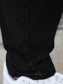 男士休闲修身紧身牛仔裤 - 适合所有季节 - 黑色 - 查看 5