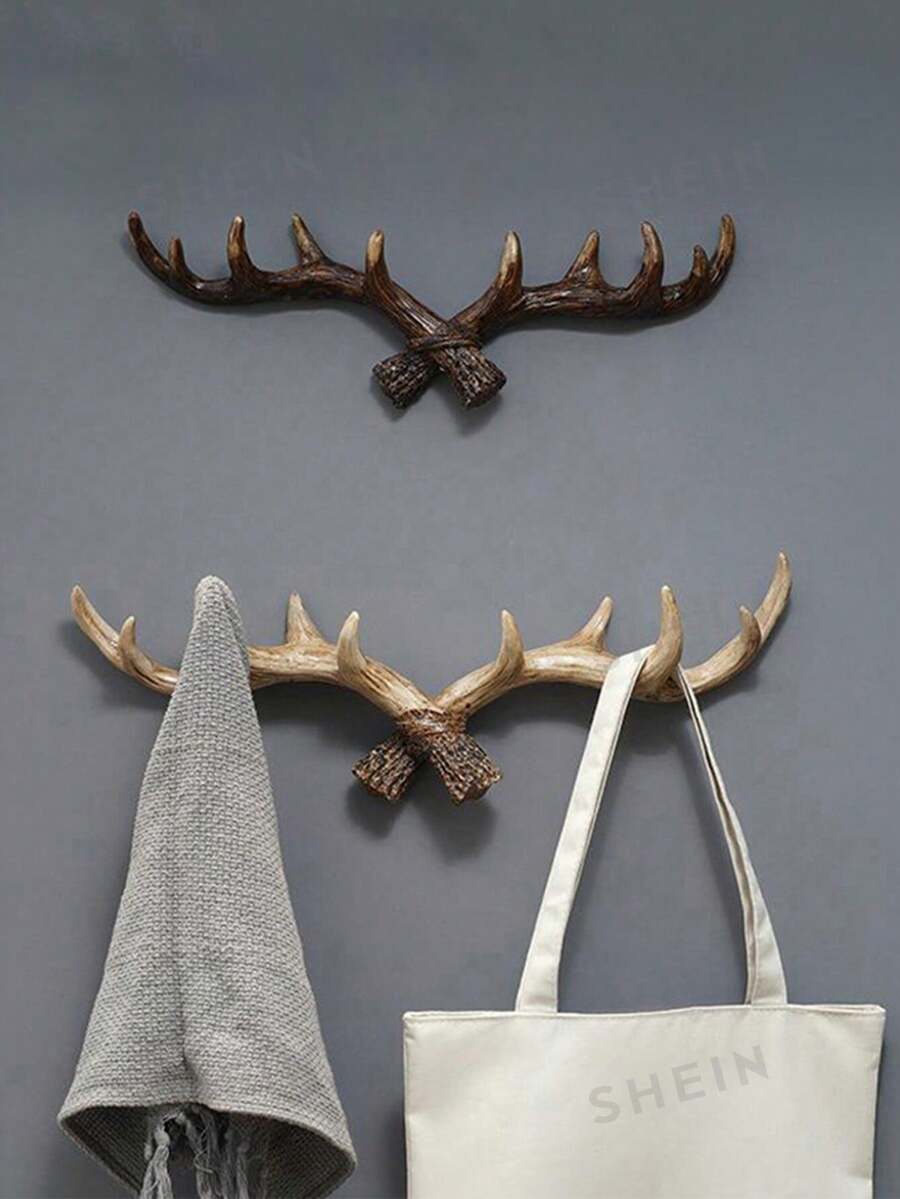 1 قطعة خطاف ديكور قديم على شكل قرن، خطاف معلق على الحائط لتعليق المعاطف، ديكور حائط إبداعي لمتجر الملابس والمدخل