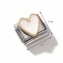 1/5/10 piezas Módulos de acero inoxidable, serie de corazón, flor y lazo - Ideal para hacer pulseras, anillos y regalos DIY