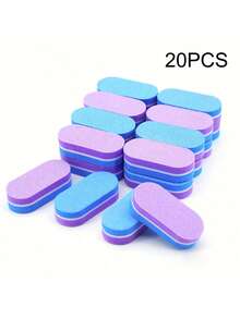 1/10/20/40/80件迷你海绵美甲锉100/180彩色指甲抛光双面打磨抛光角质层去除器修脚美甲锉工具 - 彩色 - 查看 13