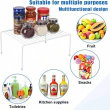 Kitchen Cabinet Storage Shelf Rack/Plastic Feet(13.1x 10.2 Inch) Steel Metal Rust Resistant Finish Cups, Dishes, Cabinet Pantry Organization(2, White) - 2+++White - View 3