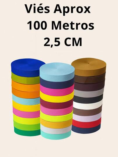 1 Rolo Viés Tecido Helanca Cortado Para Tapete Fru-fru - PROMOÇÃO CORES ALEATÓRIAS