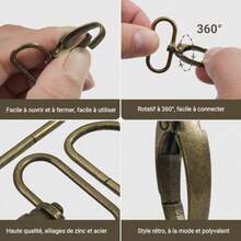 Pack Of 60 Carabiner Hooks With Swivel D Ring Sliding Buckle Belt Slider Metal Carabiner Key Ring Set For DIY Bag Strap Shoulder Strap Dog Collars Sewing Accessories