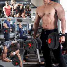 ALLINLIFE Conjunto de mancuernas y barra ajustables para hombres, peso - 10kg 15kg 30kg 40kg 50kg, incluye barra y rueda para abdominales, con barra y barra de extensión - equipo deportivo, negro