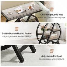 LITTLE TREE Industrial Side Table,  4-Tier Narrow End Table With Storage, Geometric Metal Frame Wooden Sofa Side Table, Modern Style Bedside Table For Living Room, Home Office, Bedroom, Grey - 灰色 - 查看 5