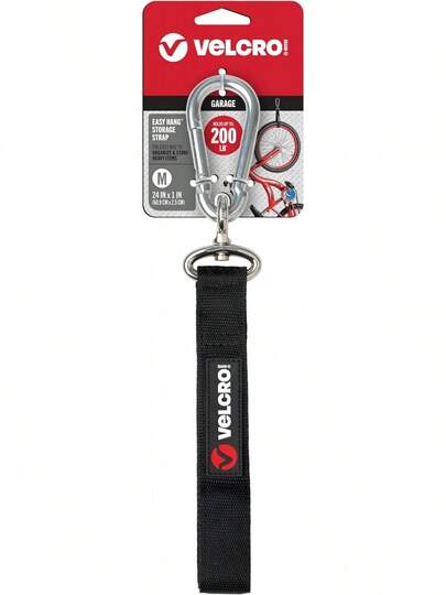 Brand Easy Hang Strap| Heavy Duty Outdoor Storage Extension Cords, Cables, Tools, Bikes| Organization For Garden, Shed, RV|, Medium - Up To 200 Lbs, Black, 1 Count (Pack Of 1)