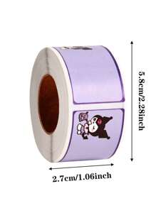 300张Sanrio Kuromi卡通防水姓名贴纸，学校用品非粘性标签，儿童可爱手写文具贴纸 - 彩色 - 查看 5