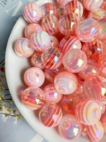 10pcs/20pcs/50pcs/100pcs/200pcs Minimalist Cute Acrylic 8mm/10mm/12mm/16mm Optical Rainbow Lollipop Round Beads, Random Color Mix For DIY Craft Necklace Pendant - Lollipop Series - View 32
