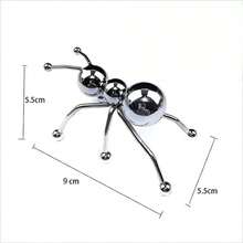 1 pieza Figura decorativa de hormiga metálica dorada y plateada, decoración de escritorio creativa, adecuada para oficina, sala de estar, estudio, Halloween, Navidad, regalo de cumpleaños