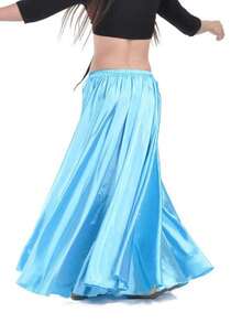 肚皮舞裙，高开衩喇叭裙，闪亮表演派对裙，性感开衩裙 - 彩色 - 查看 23