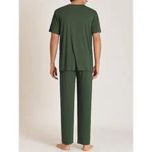 Latuza Men's Soft Pajama Set Viscose Short Sleeves Top With Pants
