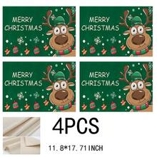 4/6 piezas de manteles individuales con temática navideña, hechos de colores vibrantes y patrones de animales, manteles individuales resistentes al calor y antideslizantes para reuniones en el hogar, comidas en interiores, cocina, fiestas, campamentos, decoración de mesa festiva