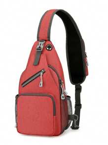 1pc High Quality Lightweight Crossbody Chest Bag For Men And Women, New Style Chest Bag Sports Leisure Multifunctional Simple Casual Business Student Men And Women Fashion Crossbody Bag, Large Capacity With Tablet Compartment, Adjustable Shoulder Strap And Zipper Closure, Sporty Design For Outdoor Travel, Work, Hiking - Multiple Colors (Floral, Solid), Durable Polyester Bag