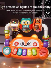 1pc Baby Fox Electronic Piano Toy, Multifunctional Early Education Intelligent Musical Toy, Suitable As Baby Gift (Color & Expression Pattern Random)