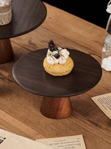 1pc Vintage DIY Assemble Cake Stand Wooden Tray, 7.87 Inch And 9.84 Inch, Wooden Tray With Base, Home Living Room Dessert Plate, Sweet Buffet Display Stand, Birthday Party Tall Mousse Cake Plate