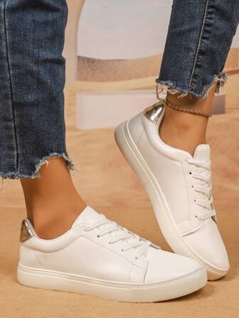 女士平底一脚蹬鞋，舒适，一脚蹬编织，防水，轻便，防滑，耐用，休闲，跑步鞋，纯白色