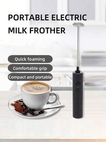 AOYI 1 pieza Batidor de mano portátil y mini para café y leche que funciona con batería AA
