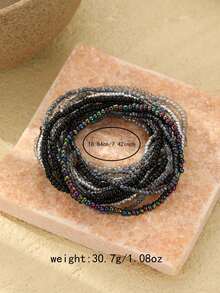 18pcs/Set Bohemian Style Glass Seed Bead Bracelets