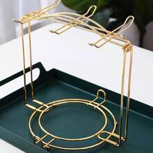 Tea Cups Holder, Gold Metal Coffee Cup Tea Cups Rack, Foldable Organizer For Coffee Cup Spoon And Saucers