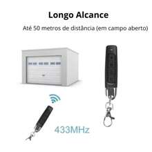 Controle de Portão Eletrônico universal fixed code remote Slim 433.92MHz 4 em 1 - Multicolorido - Visão 3