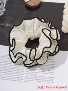 1 pièce Chouchou pour cheveux ébouriffés pour femmes, corde à cheveux à volants, élastique à cheveux moelleux pour queue de cheval, style élégant et polyvalent, Chouchous de la Saint-Valentin, Liens de cheveux Scrunchy, Décontracté