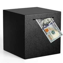 1pc 4.72 Inch Blue Stainless Steel Piggy Bank - Secure Budgeting And Saving Solution With Break-To-Access Design - Office Storage Supplies For Adults