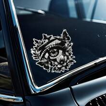 Pegatinas de coche de vinilo con silueta de ojos creativos y mariposa floral - Pegatinas de material similar a cristal y metal con efecto de piedras preciosas para vehículos y accesorios del hogar, camiones, vehículos todoterreno, puertas, ventanas, decoración trasera. El mejor regalo