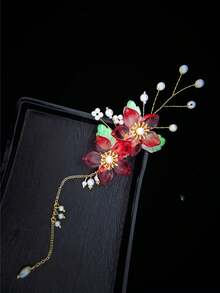 1个复古春夏粉色樱花流苏发夹，不褪色，长10厘米，时尚发饰，优雅时尚发爪，适合女性和女孩，日常装饰发髻、马尾辫、侧刘海，头部配饰，情人节配饰，女士发饰，发夹 - 彩色 - 查看 14