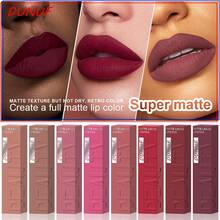 DUNUF 1pcs Liquid Matte Lipstick Velvet Matte Women'S Makeup ,Long-Lasting Waterproof Non-Stick Cup Non-Fade Lip Gloss , Waterproof And Long-Lasting,Ideal For Holidays And Halloween, Christmas, Valentine'S Day - 彩色 - 查看 3
