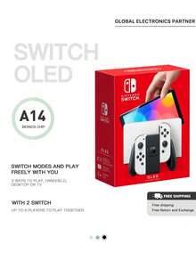 Nintendo Switch 任天堂 Switch OLED 型号游戏机，便携式游戏设备，适合休闲和家庭聚会，很棒的生日礼物