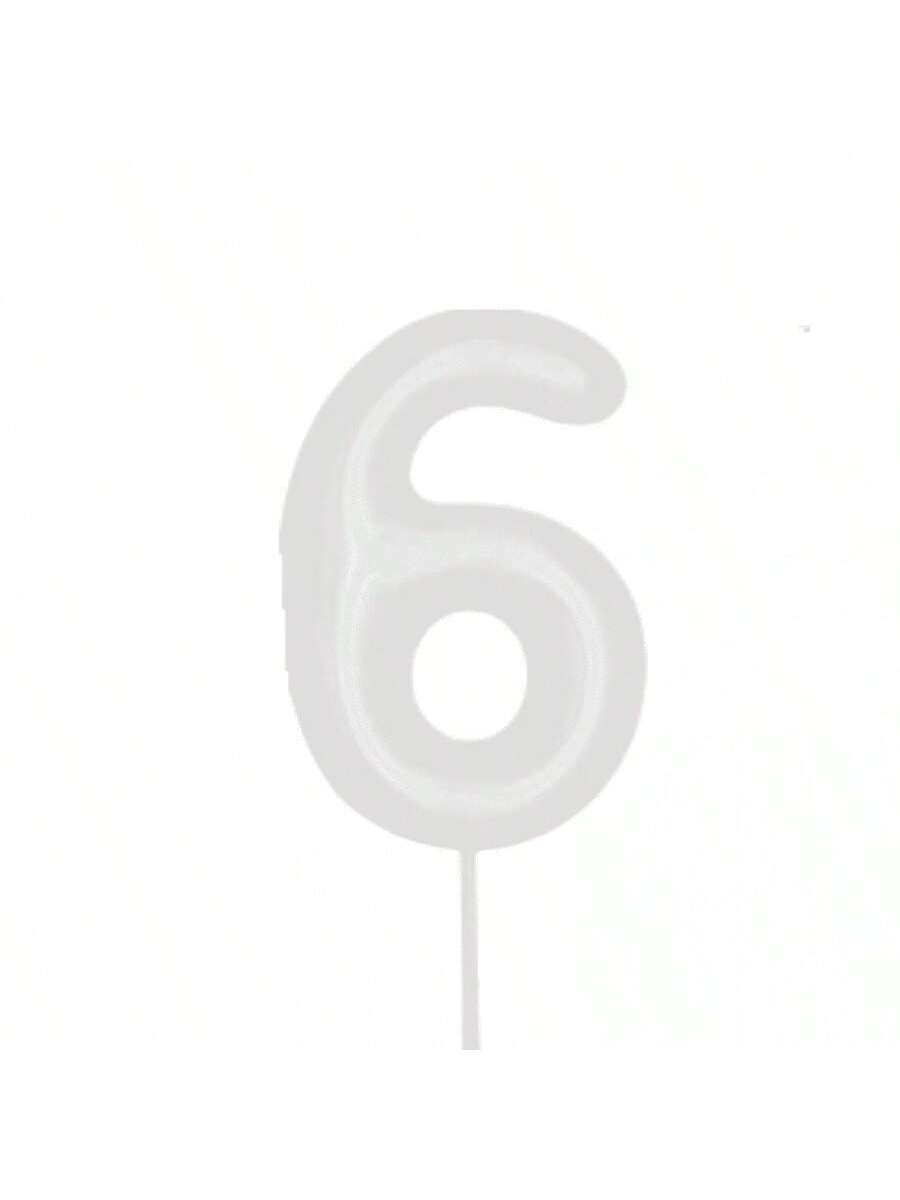 Número 6 con luz 1 pieza de palito de papel