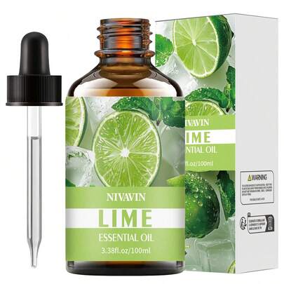 NIVAVIN 30 ml/60 ml/100 ml Huile essentielle parfumée à la lime, convient à l'hydratation et à l'hydratation du visage, aux soins des cheveux, de la peau et du corps, à la fabrication de parfums, à l'aromathérapie, aux massages, à la nutrition de la peau, à un arôme longue durée, beau conditionnement, excellent choix de cadeau