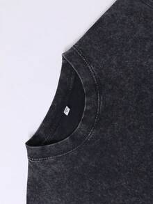 Unique Tailor 230g Men's Pure Cotton Sleeveless Vest, Cotton Washed Round Neck Vest, Gothic Blindfolded Nun Pattern Sleeveless Top Design, Vintage Washed Craftsmanship, Daily Casual Wear - Black - View 4