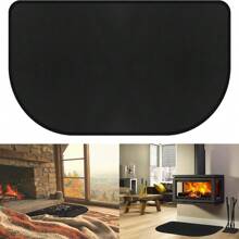 Flame Resistant & Heat Resistant Fireplace Mat, Double-Layer Fiberglass Indoor Fireplace Pad, Large Round Corner Outdoor Fire Pit Mat