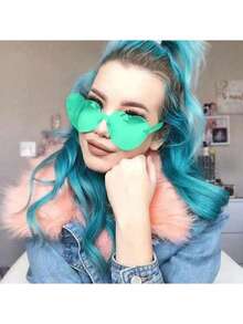 1 chiếc kính mát không gọng hình trái tim lấp lánh dành cho nữ màu thạch độc đáo dành cho tiệc tùng - Nhiều màu - Xem 3