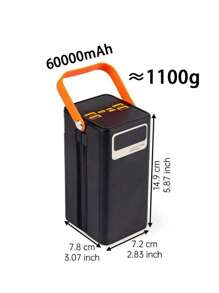 1 个 30000/50000/60000mAh 容量移动电源，双线缆，四输出，三输入，22W 快速充电，便携式手持电源，初始电压显示可能不准确，但会在 2 次充电/放电循环后恢复正常，适用于户外露营、LED 灯、毕业礼物、单身派对礼物、伴娘礼物、父亲节礼物、新娘送礼会礼物、婚礼宾客礼物、生日派对装饰、婚礼用品